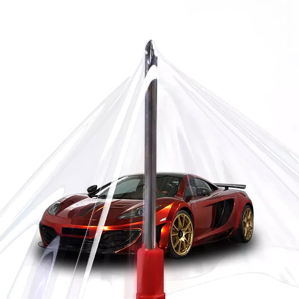 PPF film installation on car