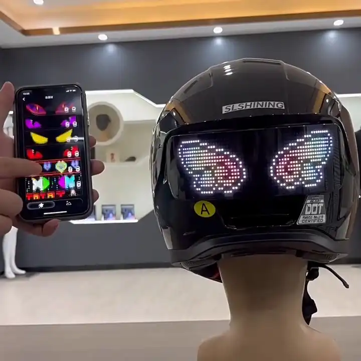Smart Helmet with LED Display Screen - Main View