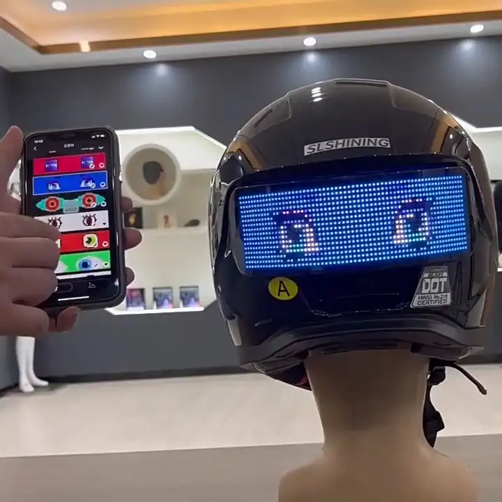 Helmet rear LED display
