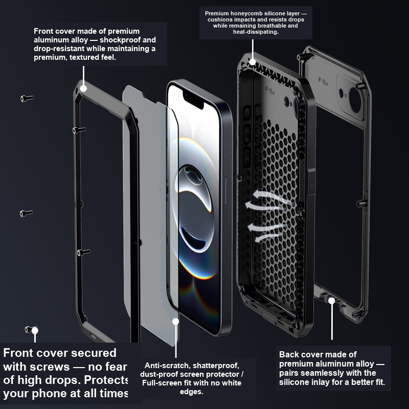 Phone Case Explosion Diagram with Features