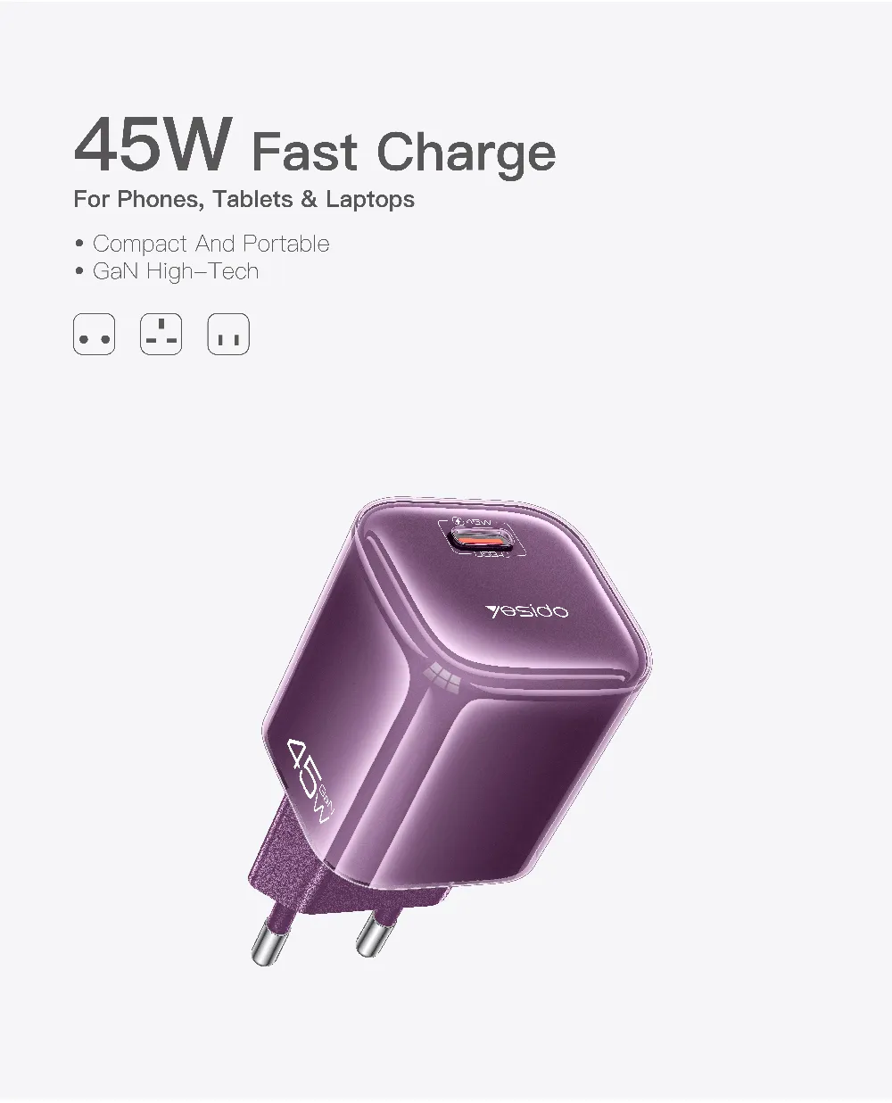 45W iPhone 18 fast charger - retail view