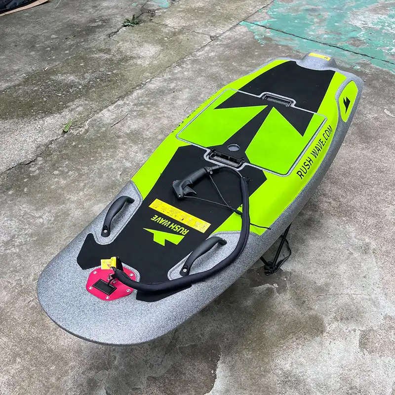 Motorized surfboard side view