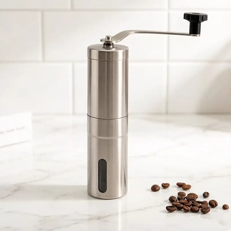 Stainless hand-crank grinder