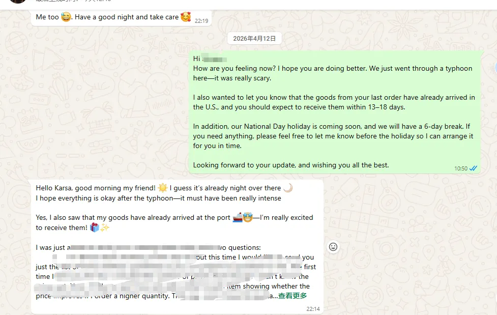 Client reviewing received shipment