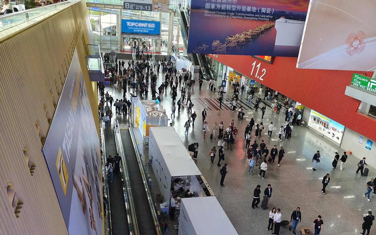Aerial view of the Canton Fair Complex — the scale of China's largest trade exhibition