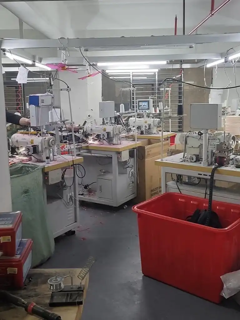 Automated sewing line in a Chinese garment factory