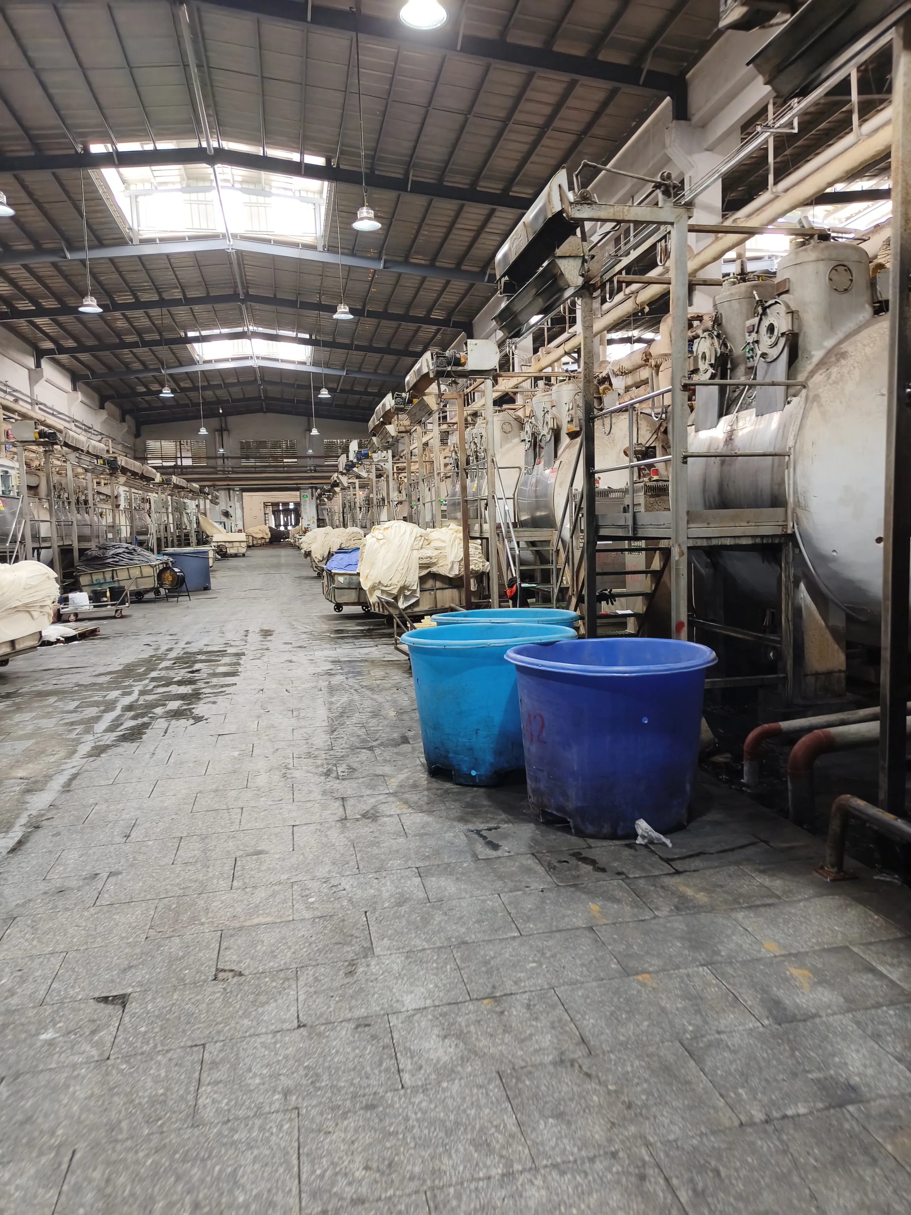Equipment and production lines inside the garment factory