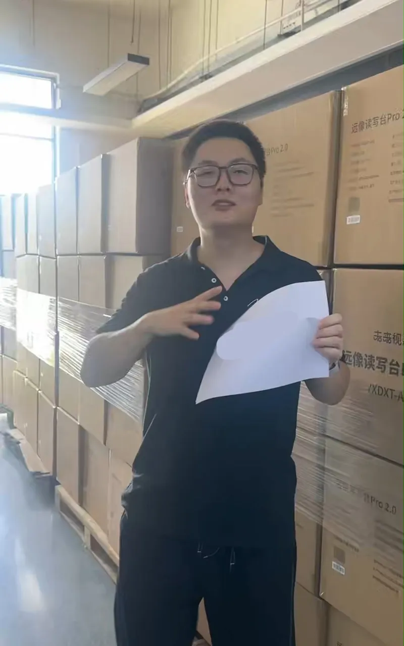 Karsa inspecting bulk inventory in the Guangdong warehouse before shipping to European clients