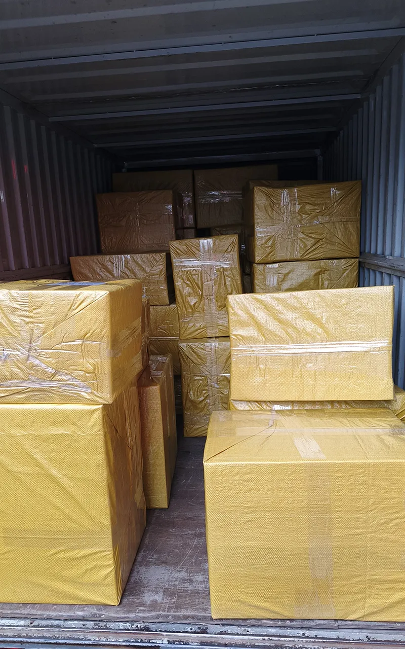 Consolidated shipment packed and ready for European clients